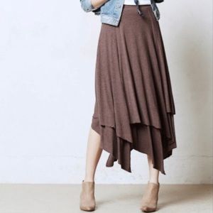 NWT Anthropologie Bordeaux Boho Midi Skirt